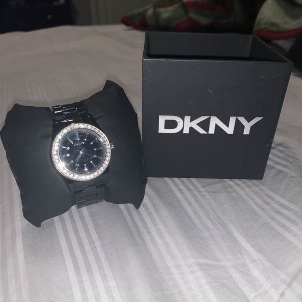 Black DKNY watch